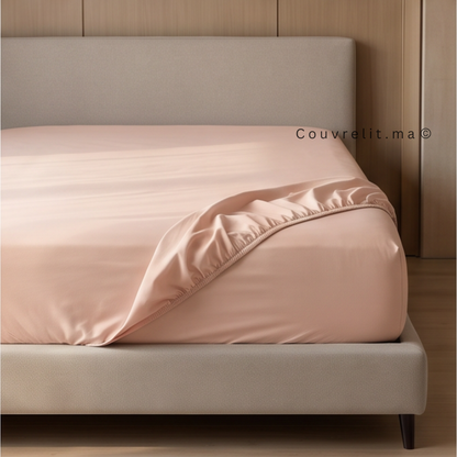 Drap Housse Sur Mesure – 100% Coton  || Pêche Poudrée [somon clair]