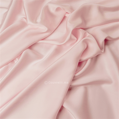 "Rose Poudré" Parure de lit Douceur Rosée –  Satin 100% Coton Ref: CVS00314