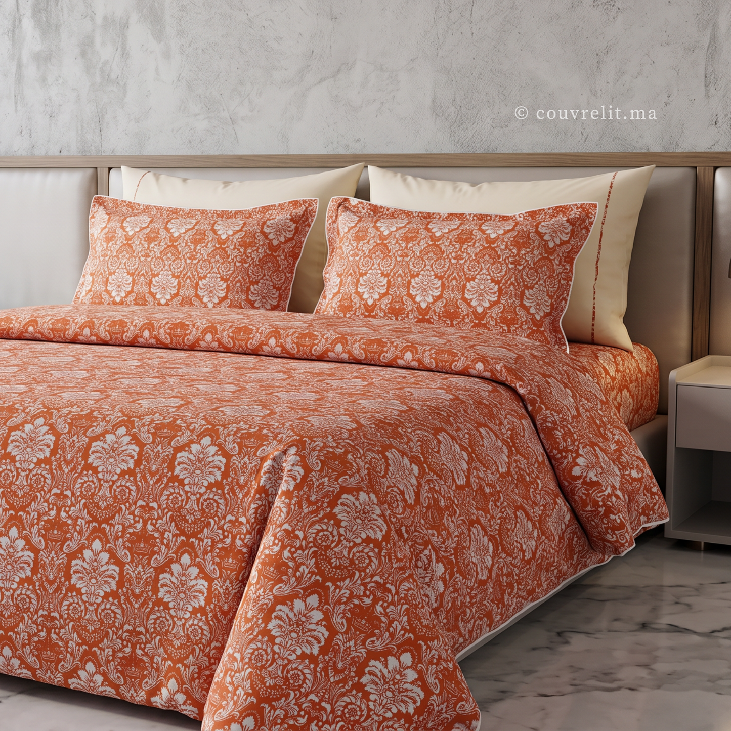 " Terracotta Royale " Ensemble Housse de Couette 100% COTTON Ref: CVM0182
