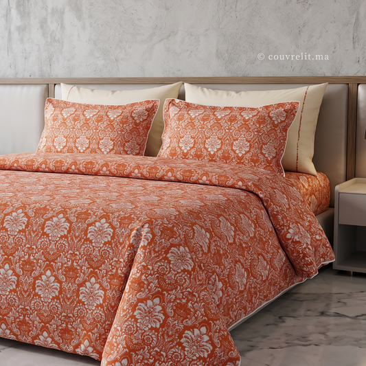 " Terracotta Royale " Ensemble Housse de Couette 100% COTTON Ref: CVM0182