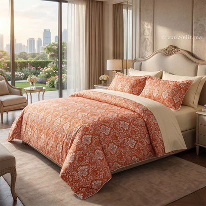 " Terracotta Royale " Ensemble Housse de Couette 100% COTTON Ref: CVM0182