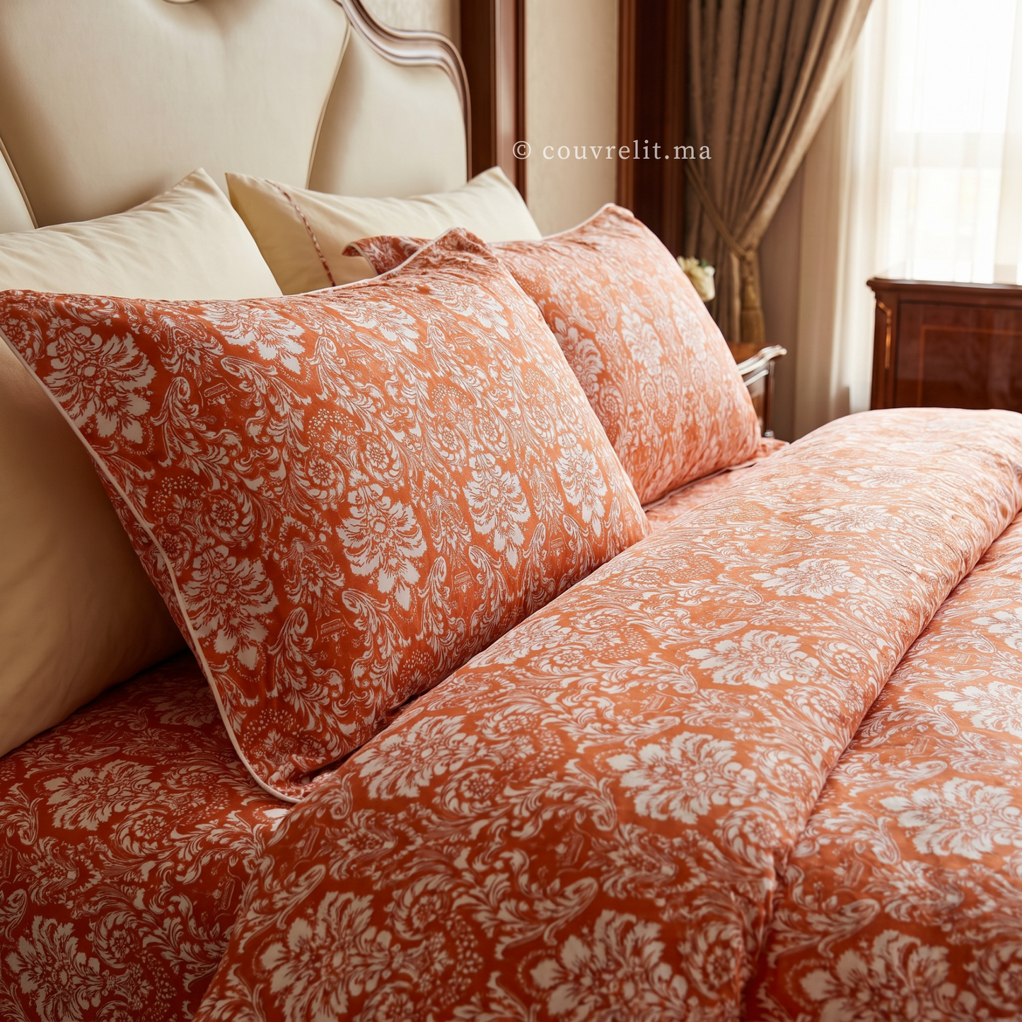 " Terracotta Royale " Ensemble Housse de Couette 100% COTTON Ref: CVM0182