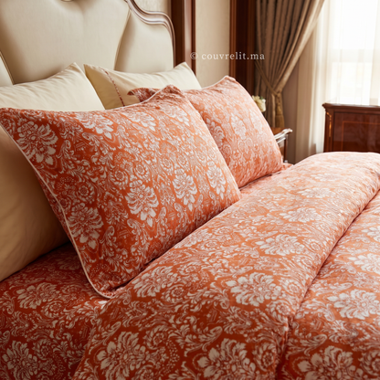 " Terracotta Royale " Ensemble Housse de Couette 100% COTTON Ref: CVM0182