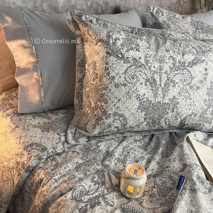 " Gris" Ensemble complet 100% COTTON de haute qualité, REF: CVM0210